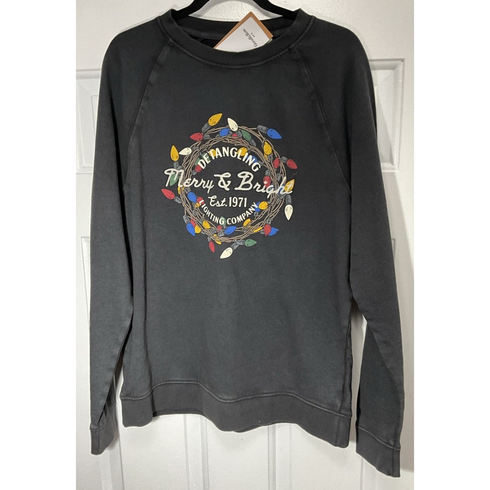 Goodfellow & Co Vintage French Terry Merry & Bright Sweatshirt Mens Medium